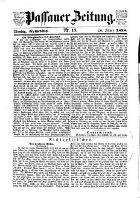 Passauer Zeitung Montag 18. Januar 1858