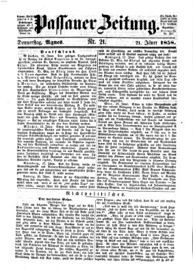 Passauer Zeitung Donnerstag 21. Januar 1858