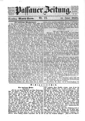 Passauer Zeitung Samstag 23. Januar 1858