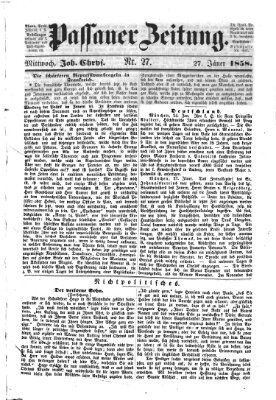 Passauer Zeitung Mittwoch 27. Januar 1858