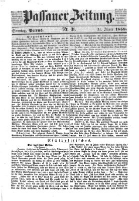 Passauer Zeitung Sonntag 31. Januar 1858