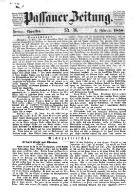 Passauer Zeitung Freitag 5. Februar 1858