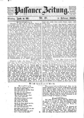 Passauer Zeitung Montag 8. Februar 1858