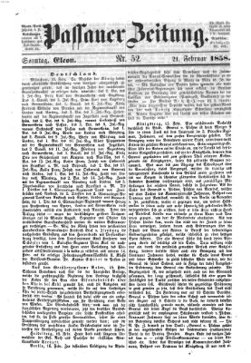 Passauer Zeitung Sonntag 21. Februar 1858