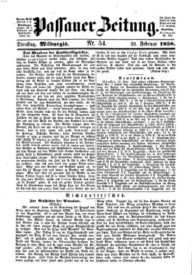 Passauer Zeitung Dienstag 23. Februar 1858