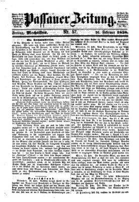 Passauer Zeitung Freitag 26. Februar 1858