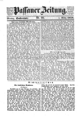 Passauer Zeitung Montag 1. März 1858