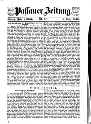 Passauer Zeitung Montag 8. März 1858