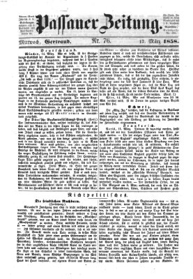 Passauer Zeitung Mittwoch 17. März 1858