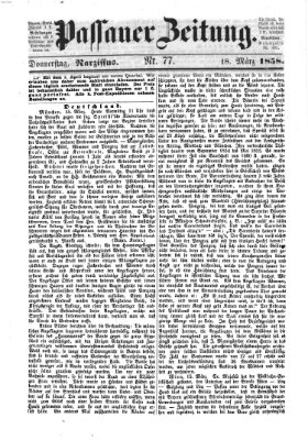 Passauer Zeitung Donnerstag 18. März 1858