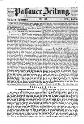 Passauer Zeitung Mittwoch 31. März 1858