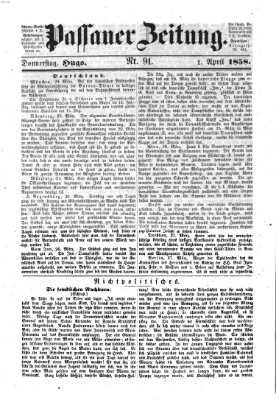 Passauer Zeitung Donnerstag 1. April 1858