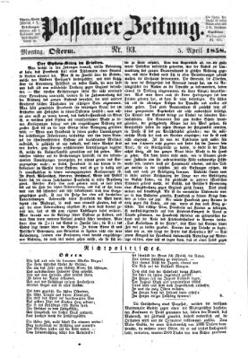 Passauer Zeitung Montag 5. April 1858