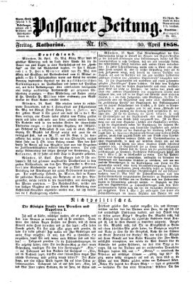 Passauer Zeitung Freitag 30. April 1858