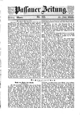 Passauer Zeitung Freitag 18. Juni 1858