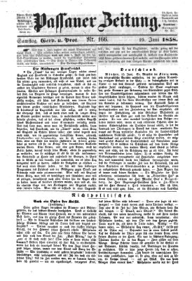 Passauer Zeitung Samstag 19. Juni 1858