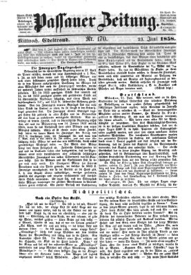 Passauer Zeitung Mittwoch 23. Juni 1858