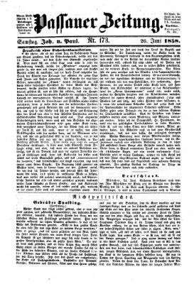 Passauer Zeitung Samstag 26. Juni 1858