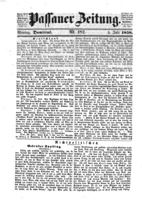 Passauer Zeitung Montag 5. Juli 1858