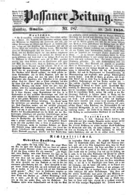 Passauer Zeitung Samstag 10. Juli 1858