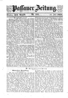 Passauer Zeitung Montag 12. Juli 1858