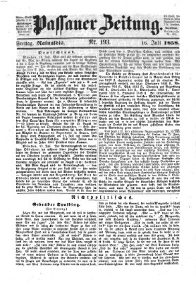 Passauer Zeitung Freitag 16. Juli 1858