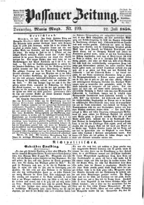 Passauer Zeitung Donnerstag 22. Juli 1858