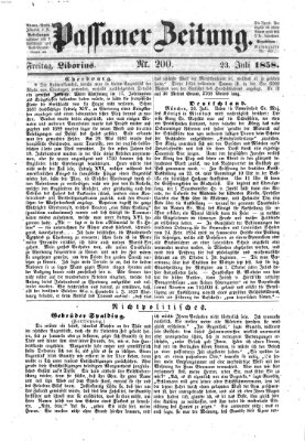 Passauer Zeitung Freitag 23. Juli 1858