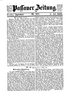 Passauer Zeitung Samstag 31. Juli 1858