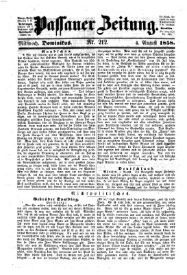 Passauer Zeitung Mittwoch 4. August 1858