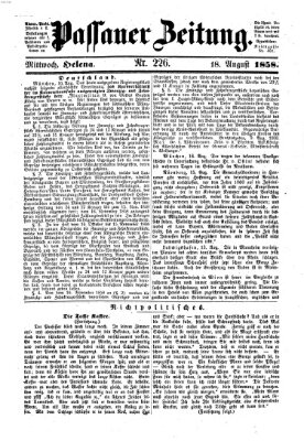 Passauer Zeitung Mittwoch 18. August 1858