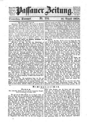 Passauer Zeitung Donnerstag 26. August 1858