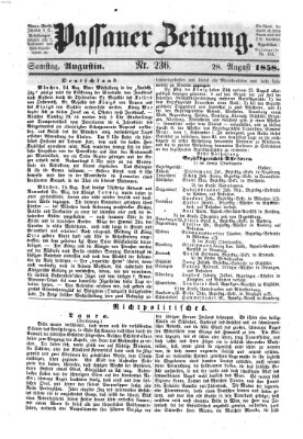 Passauer Zeitung Samstag 28. August 1858