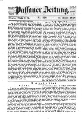 Passauer Zeitung Montag 30. August 1858