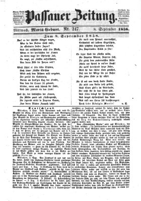 Passauer Zeitung Mittwoch 8. September 1858