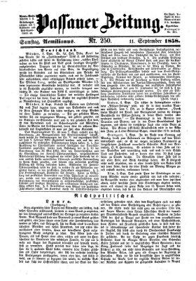 Passauer Zeitung Samstag 11. September 1858