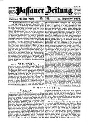 Passauer Zeitung Sonntag 12. September 1858