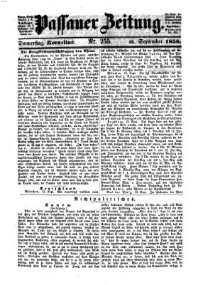 Passauer Zeitung Donnerstag 16. September 1858