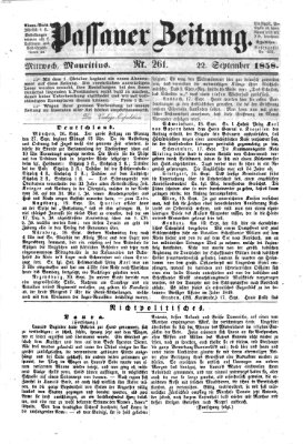 Passauer Zeitung Mittwoch 22. September 1858