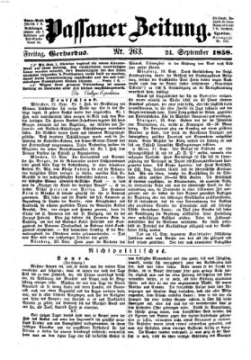 Passauer Zeitung Freitag 24. September 1858