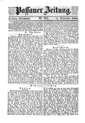 Passauer Zeitung Samstag 25. September 1858