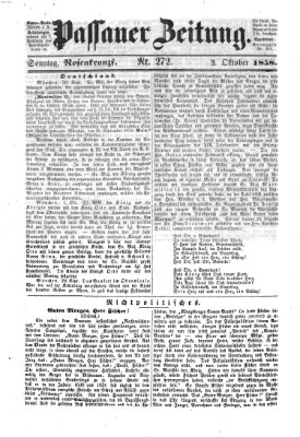 Passauer Zeitung Sonntag 3. Oktober 1858