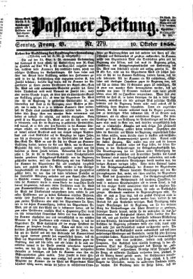 Passauer Zeitung Sonntag 10. Oktober 1858