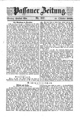 Passauer Zeitung Montag 18. Oktober 1858