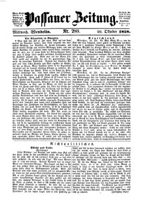 Passauer Zeitung Mittwoch 20. Oktober 1858