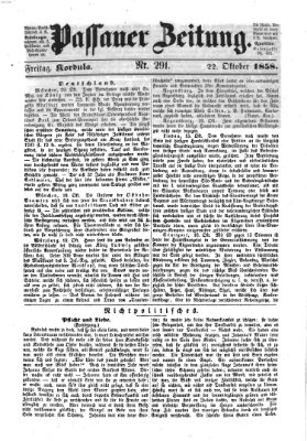 Passauer Zeitung Freitag 22. Oktober 1858