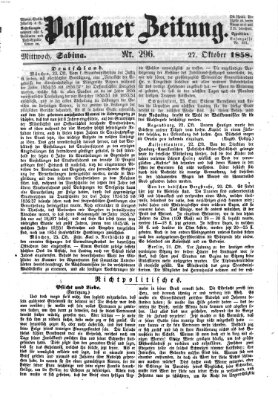 Passauer Zeitung Mittwoch 27. Oktober 1858