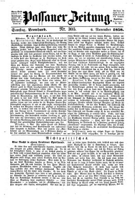 Passauer Zeitung Samstag 6. November 1858