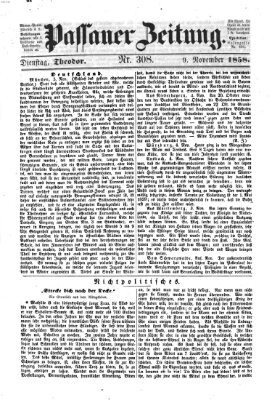 Passauer Zeitung Dienstag 9. November 1858