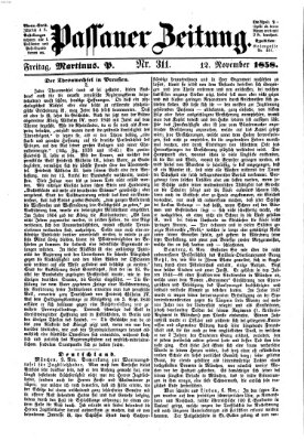 Passauer Zeitung Freitag 12. November 1858